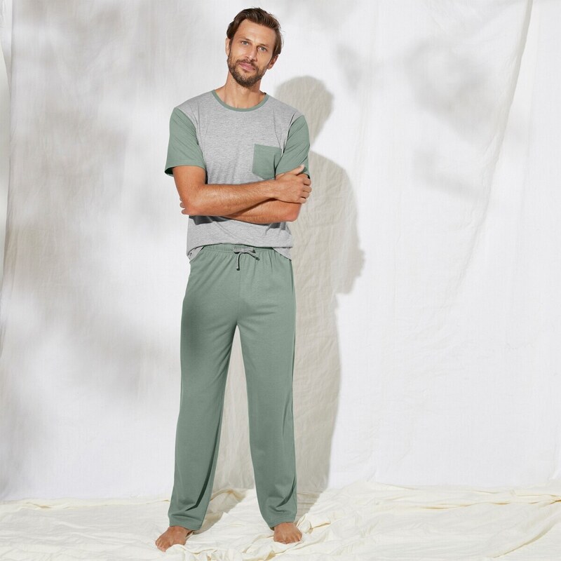 Blancheporte Dvoubarevné pyžamové tričko s krátkými rukávy šedá 77/86 (S)
