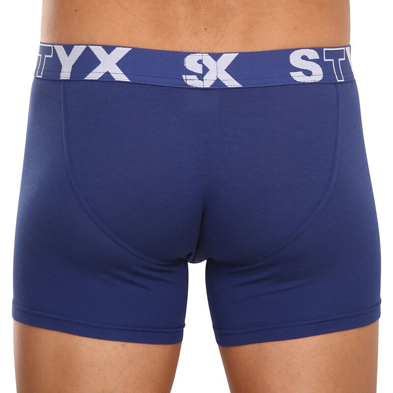 3PACK pánské boxerky Styx long sportovní guma tmavě modré (3U968)