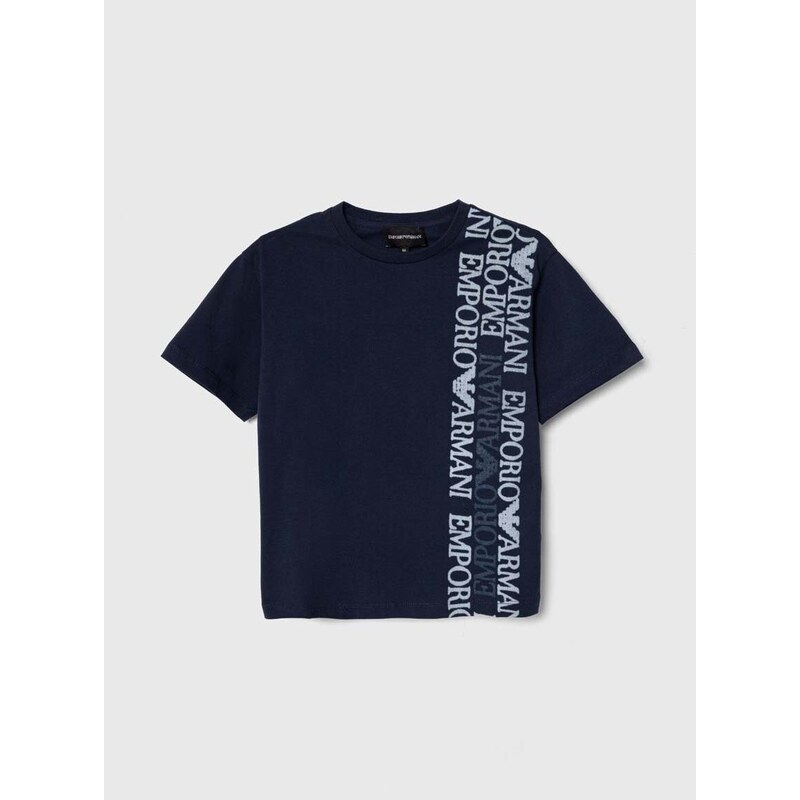 Dětské bavlněné tričko Emporio Armani s potiskem