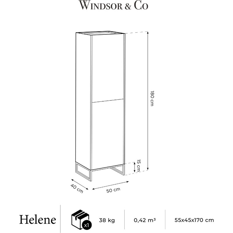 Šedá lakovaná komoda Windsor & Co Helene 50 x 40 cm s dubovým dekorem