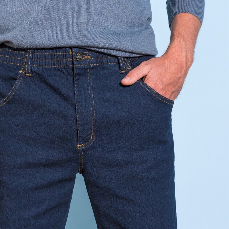 Blancheporte Extra pohodlné džíny s pružným pasem, vnitřní délka nohavic 82 cm tmavě modrá 38