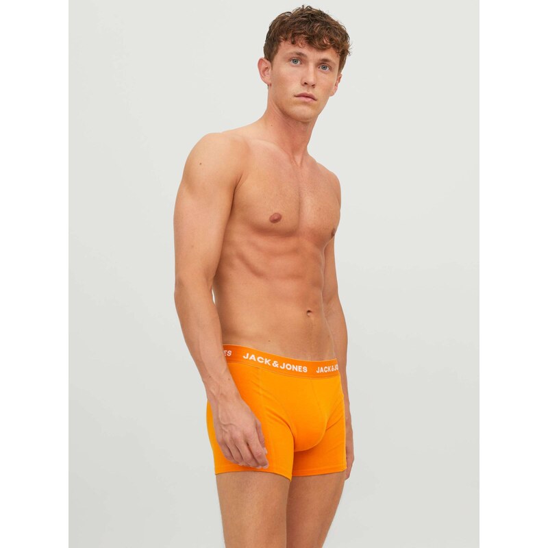 JACK & JONES Boxerky 'Kex' tmavě modrá / tmavě zelená / oranžová / bílá