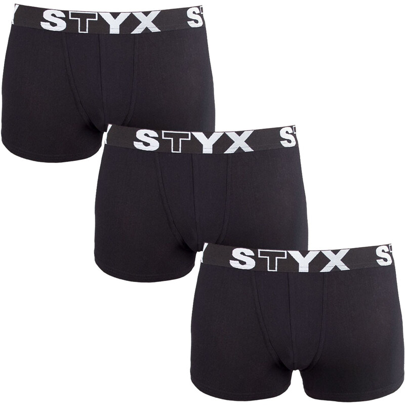3PACK Dětské boxerky Styx sportovní guma černé (3GJ960) 6-8