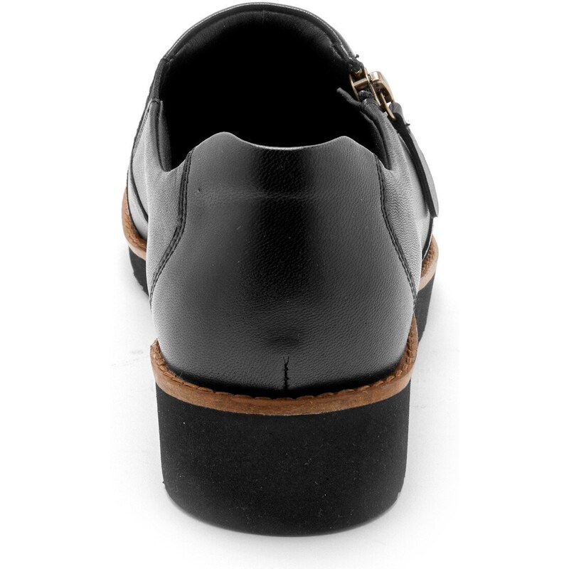 Blancheporte PEDICONFORT Kožené pohodlné boty na klínové podrážce, černé černá 38