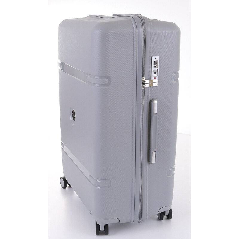 Velký cestovní kufr T-class 2213, stříbrná, XL, 90 l