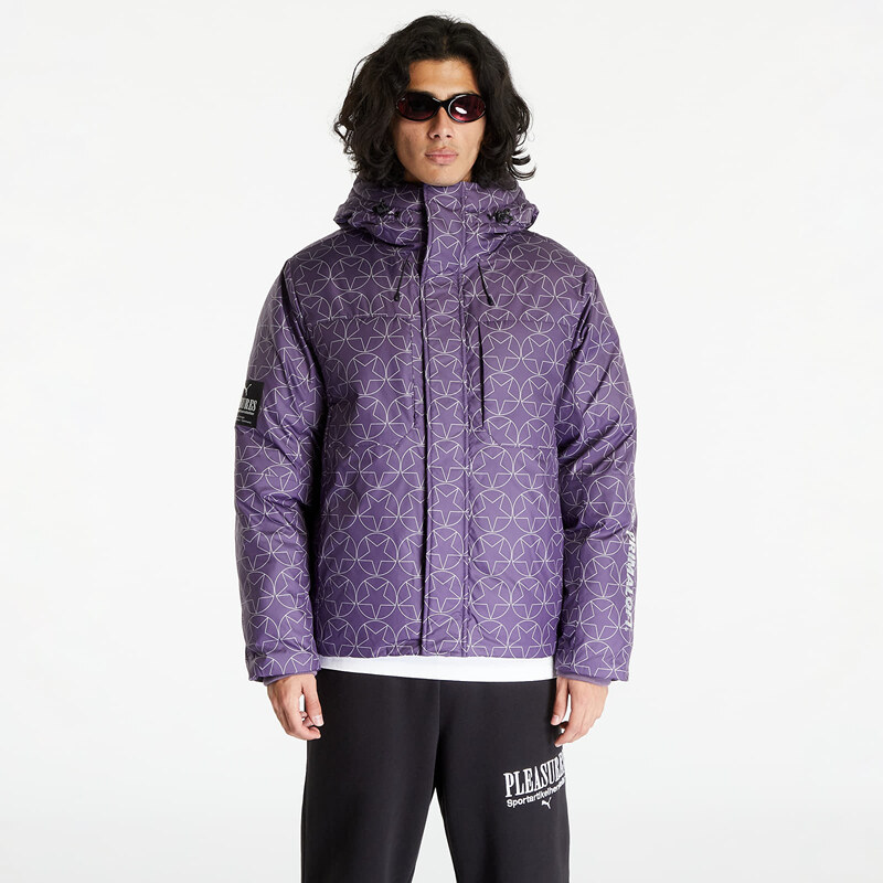 Pánská péřová bunda Puma x PLEASURES Puffer Jacket Purple Charcoal