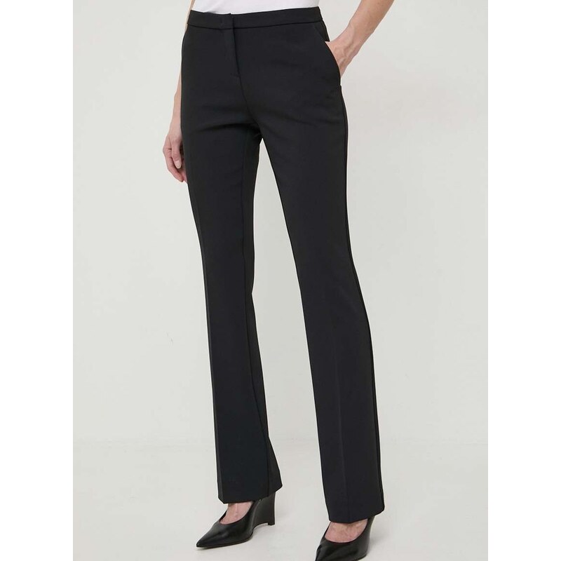 Kalhoty Pinko dámské, černá barva, zvony, high waist, 102862.A0HC