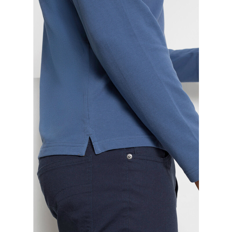 bonprix Pólo triko, dlouhý rukáv (2 ks v balení) Modrá