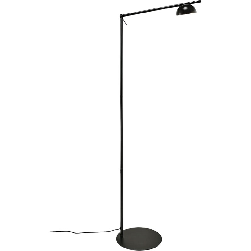 Nordlux Opálově bílá skleněná stojací lampa Contina s černou podstavou 139 cm