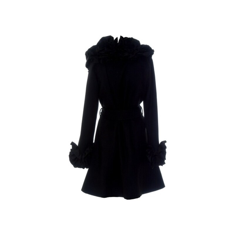 AFTERSHOCK Elegantní dlouhý černý kabát