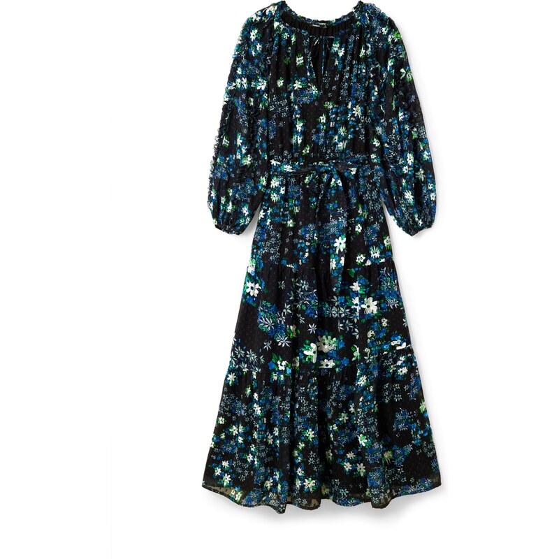Desigual Šaty RHODE ISLAND modrá / zelená / černá / offwhite