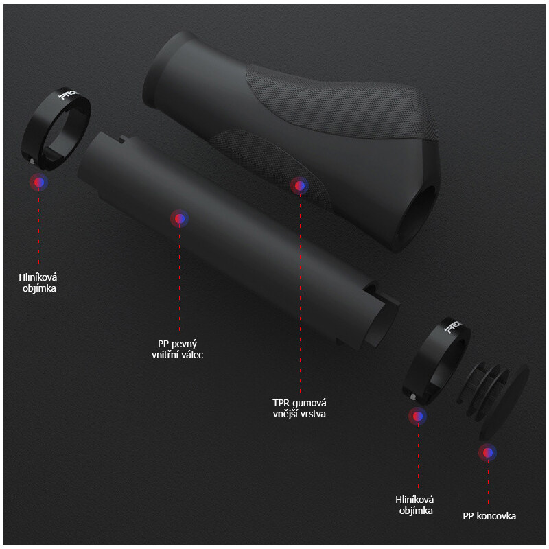 Gripy na dětské kolo, elektrokolo, různě dlouhé, 90/130 mm Promend GR-506