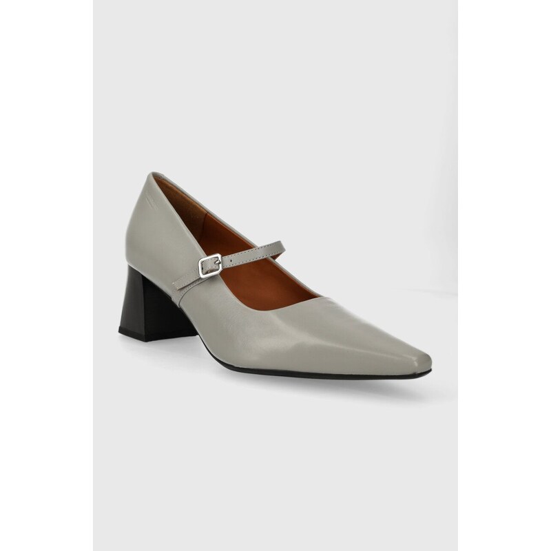 Kožené lodičky Vagabond Shoemakers ALTEA šedá barva, na podpatku, 5740.201.77