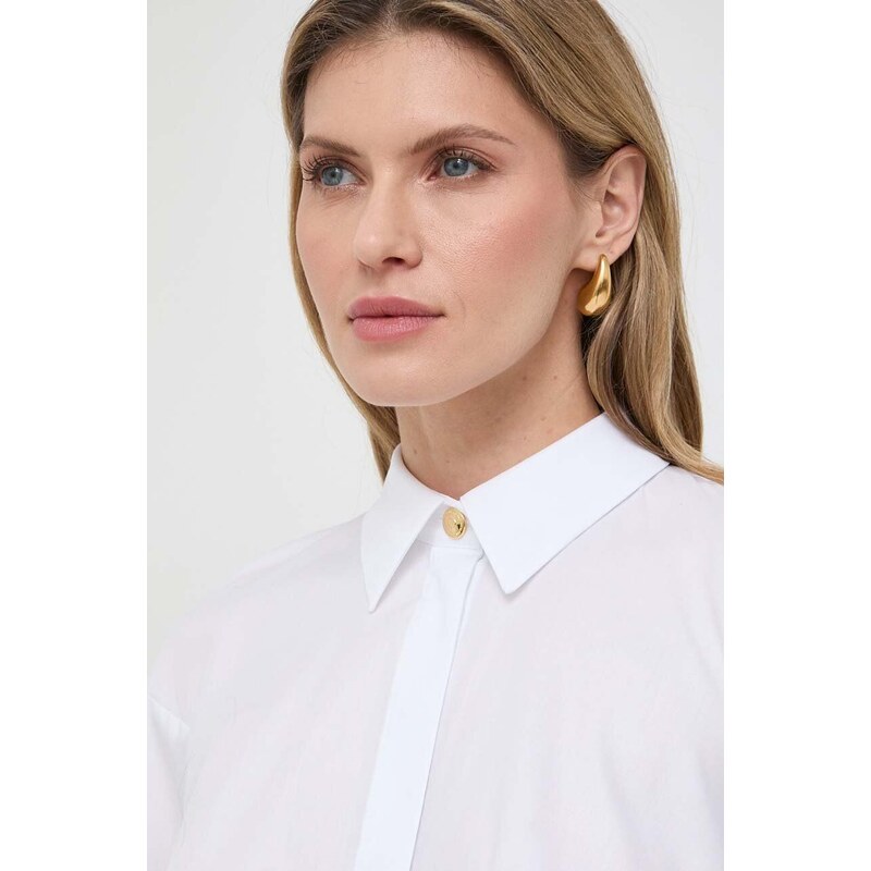 Bavlněná košile Elisabetta Franchi bílá barva, regular, s klasickým límcem, CA02641E2