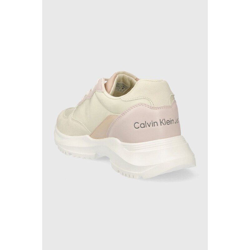 Dětské sneakers boty Calvin Klein Jeans béžová barva