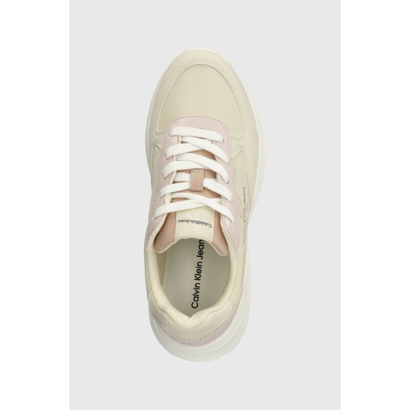 Dětské sneakers boty Calvin Klein Jeans béžová barva