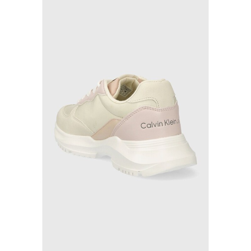 Dětské sneakers boty Calvin Klein Jeans béžová barva