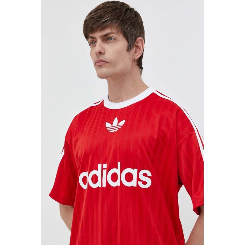 Tričko adidas Originals Adicolor Poly Tee červená barva, s potiskem, IM9458