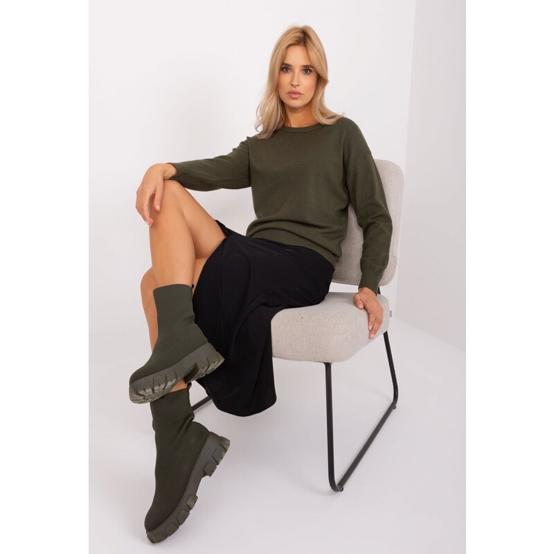 Wool Fashion Italia Khaki dámský svetr