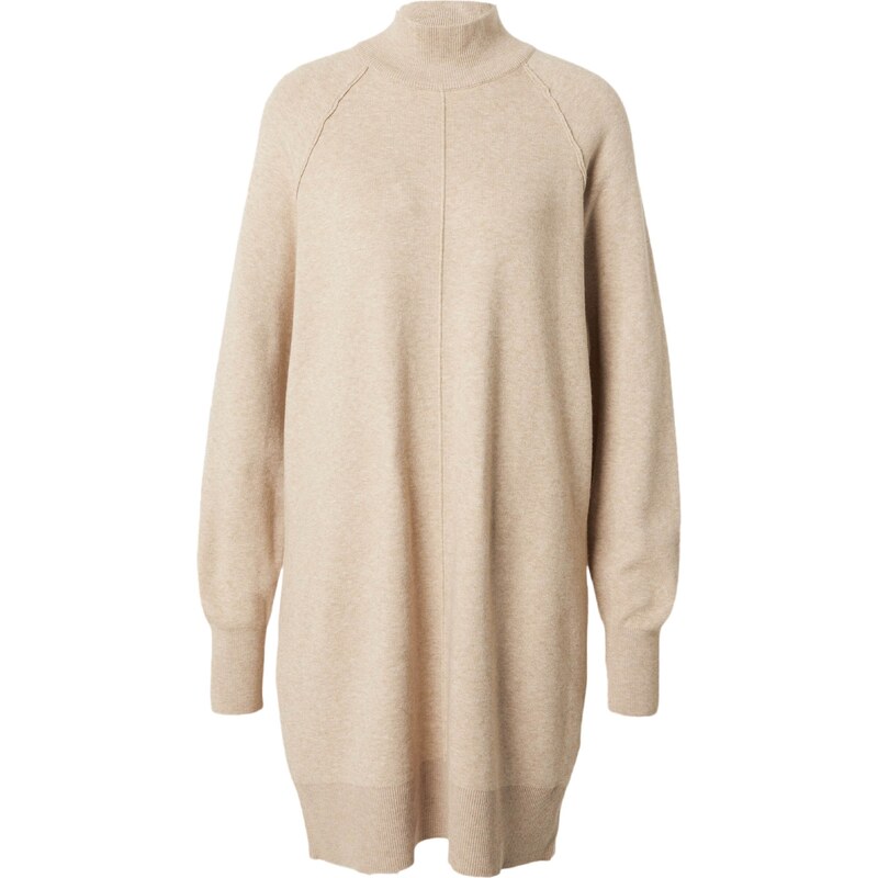 VERO MODA Úpletové šaty VMGOLD LINK béžový melír