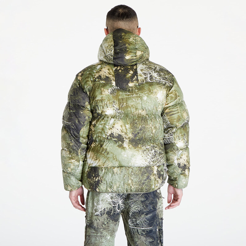 Pánská péřová bunda Nike ACG "Lunar Lake" Allover Print Puffer Jacket UNISEX Oil Green/ Medium Olive/ Reflective Silv