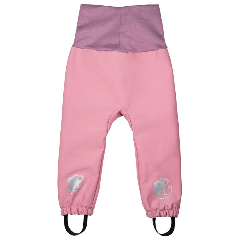 Dětské rostoucí softshellové kalhoty s membránou Monkey Mum - Cukrová vata