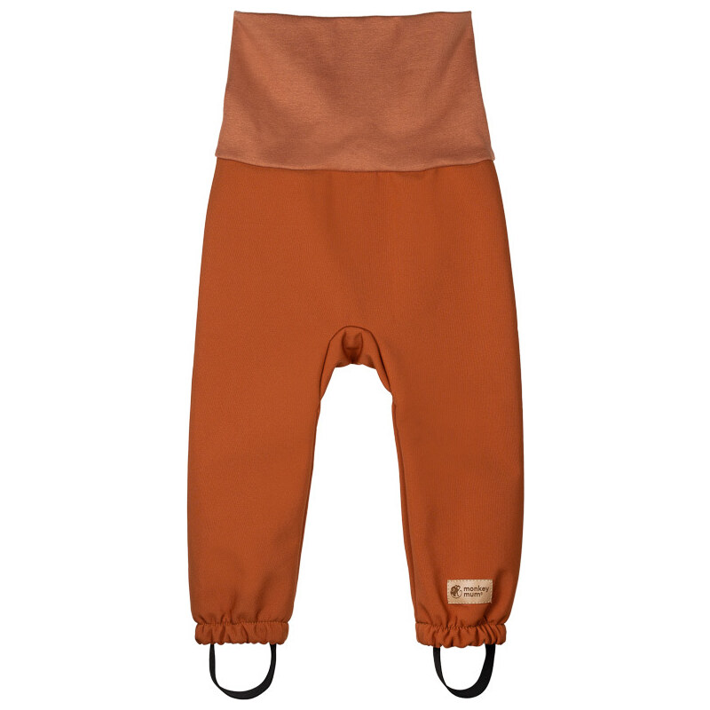 Dětské rostoucí softshellové kalhoty s membránou Monkey Mum - Podzimní listí