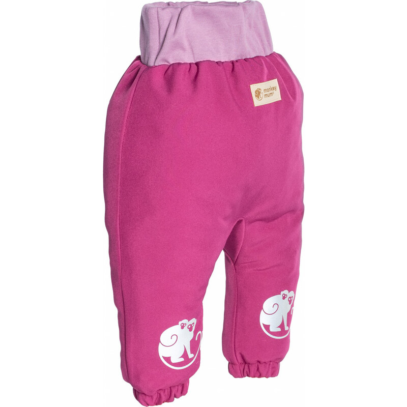 Dětské softshellové kalhoty s membránou Monkey Mum - Šťavnatá malina