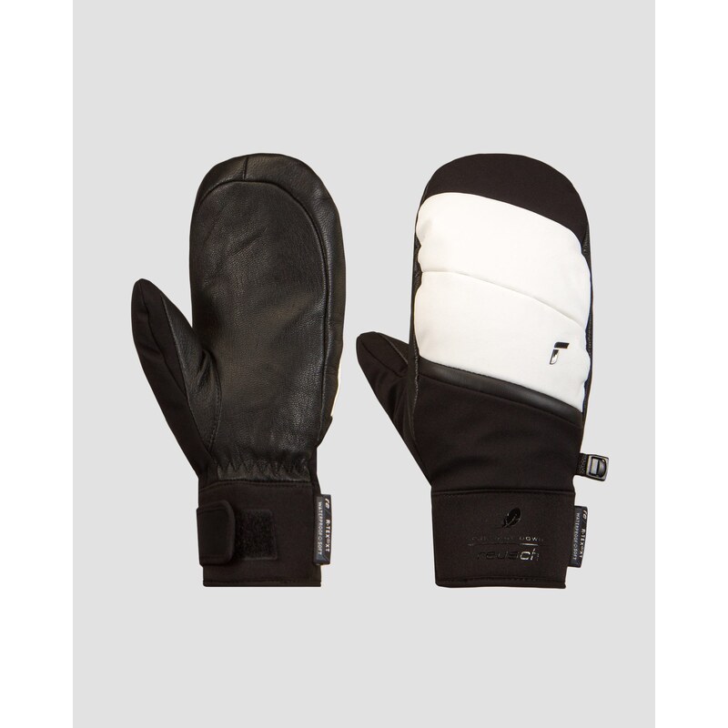 Dvouprsté dámské lyžařské rukavice Reusch Febe R-TEX XT Mitten v Bílém a Černém Barevném odstínu