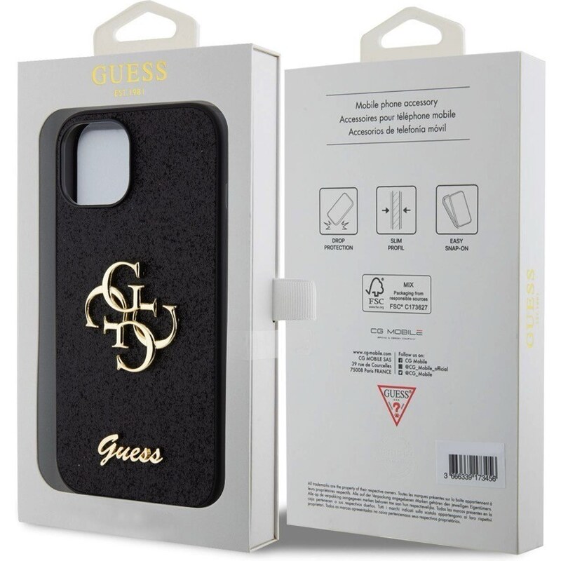 Guess 4G Fixed Glitter kryt pro iPhone 12 / 12 Pro