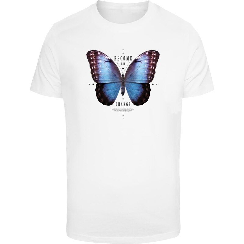 Mister Tee Pánské tričko Become the Change Butterfly bílé