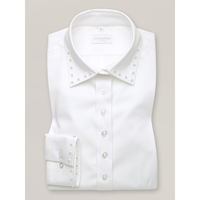 Willsoor Dámská košile s perlovým zdobením 10123