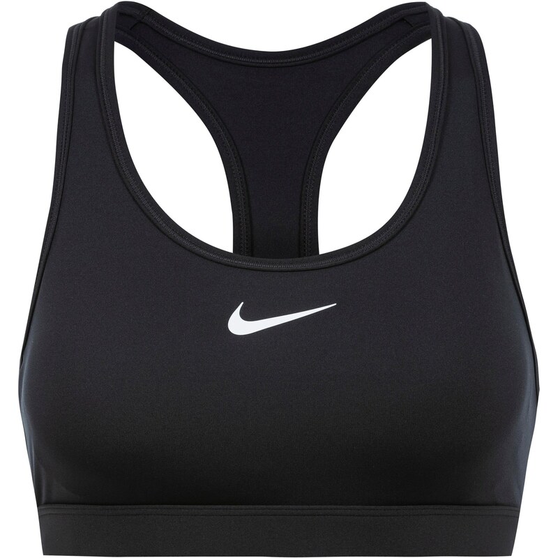 NIKE Sportovní podprsenka SWOOSH černá / bílá