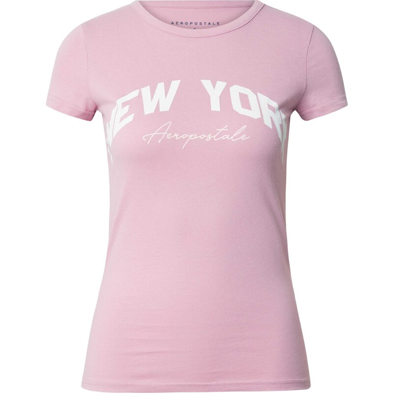 AÉROPOSTALE Tričko NEW YORK bledě fialová / bílá 95835748