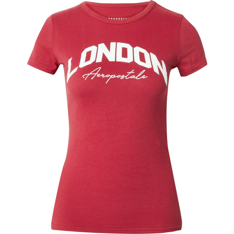 AÉROPOSTALE Tričko LONDON ohnivá červená / bílá