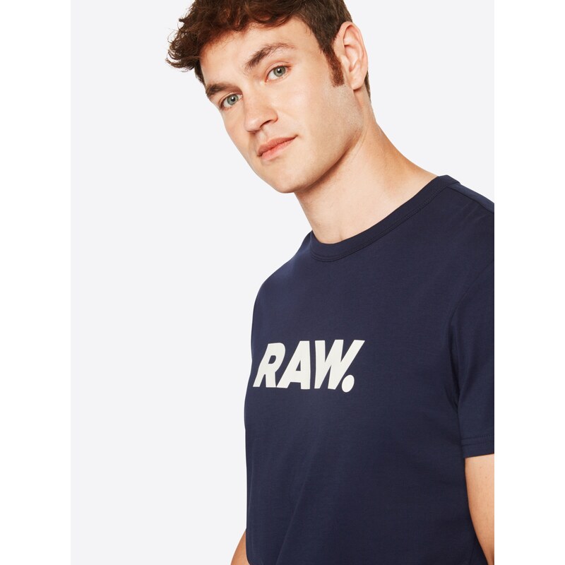 G-Star RAW Tričko 'Holorn' noční modrá / bílá