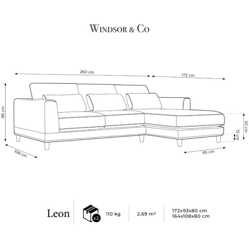 Žlutá sametová rohová pohovka Windsor & Co Leon 260 cm, pravá