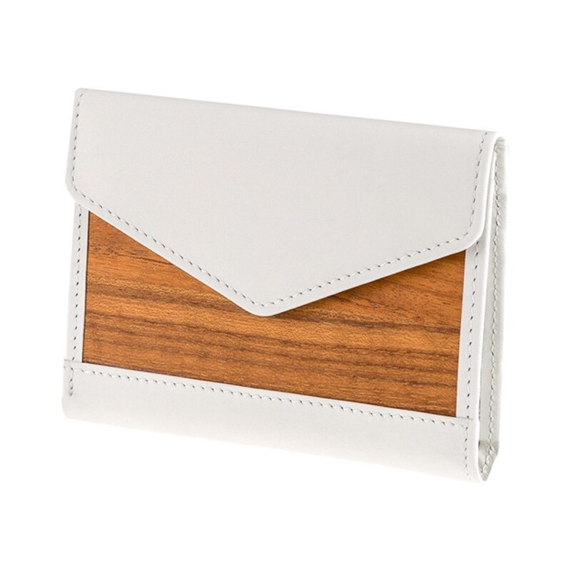 peněženka Linda / white leather & amazaque