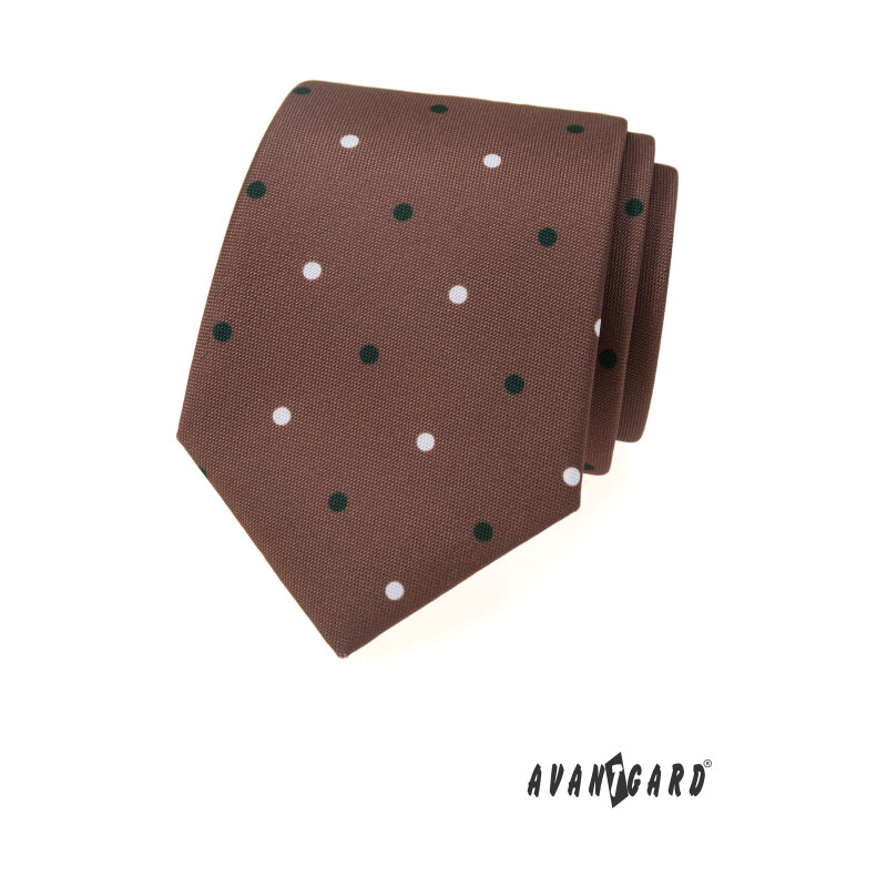 Světle hnědá kravata s puntíky Avantgard 561-05027