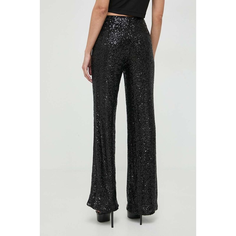 Kalhoty Guess SEREH dámské, černá barva, široké, high waist, W4RB02 KBX10