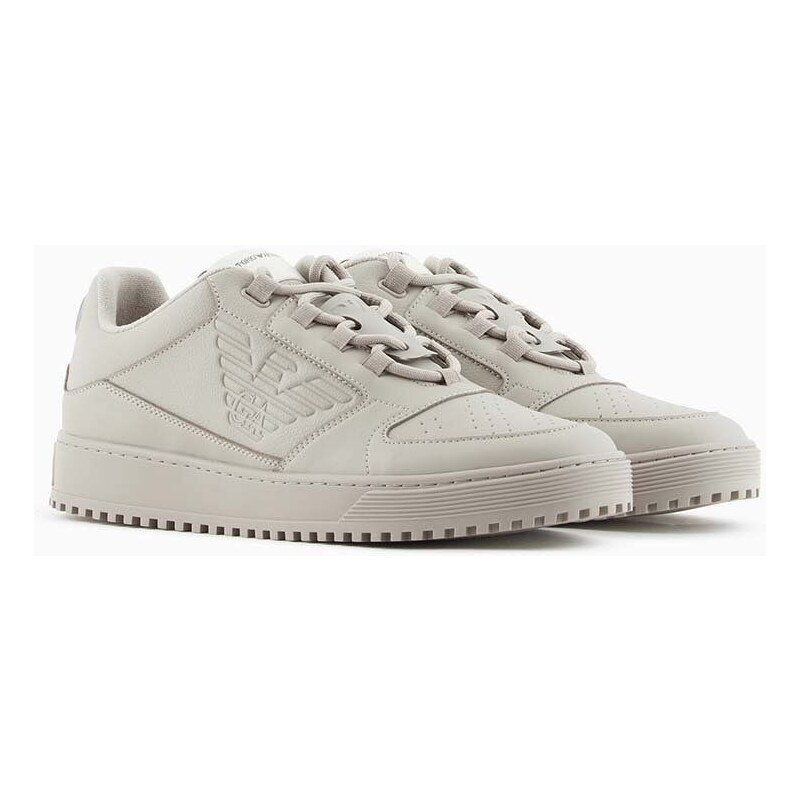 Kožené sneakers boty Emporio Armani béžová barva, X4X636 XR070 00426