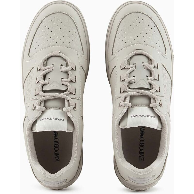 Kožené sneakers boty Emporio Armani béžová barva, X4X636 XR070 00426