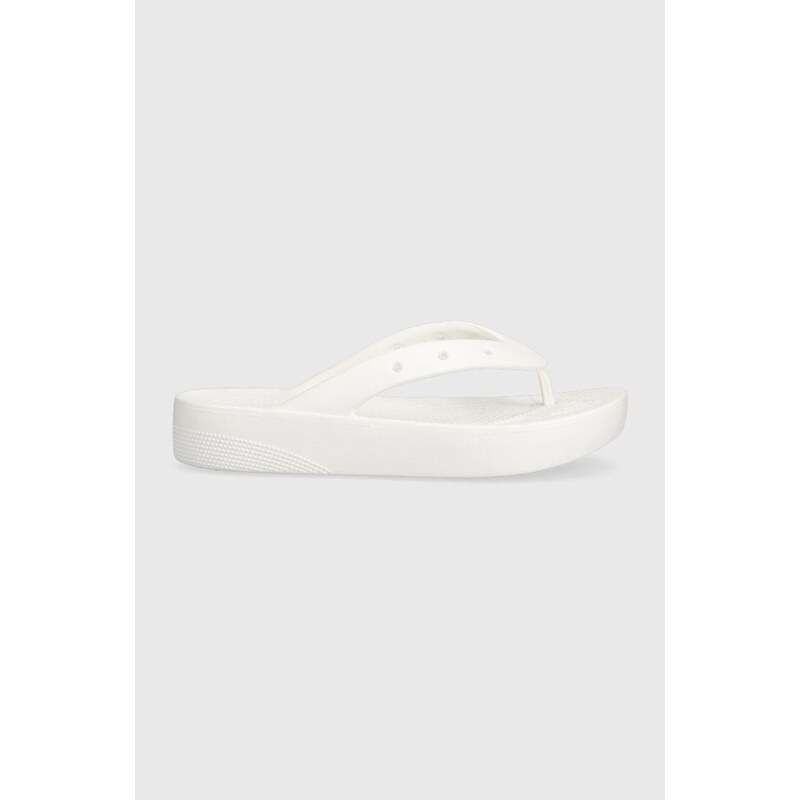 Žabky Crocs Classic Platform Flip dámské, bílá barva, na platformě, 207714