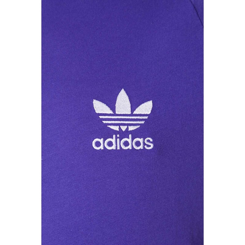 Bavlněné tričko adidas Originals 3-Stripes Tee fialová barva, s aplikací, IM9394