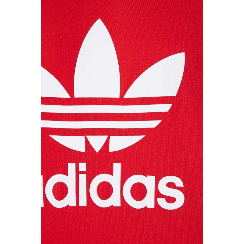 Bavlněné tričko adidas Originals Trefoil červená barva, s potiskem, IR8009