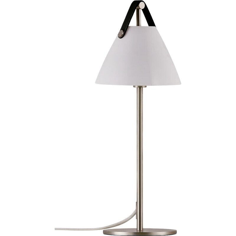 Nordlux Opálově bílá skleněná stolní lampa Strap