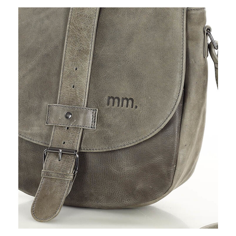 MARCO MAZZINI KHAKI VELKÁ CROSSBODY TAŠKA S KLOPOU