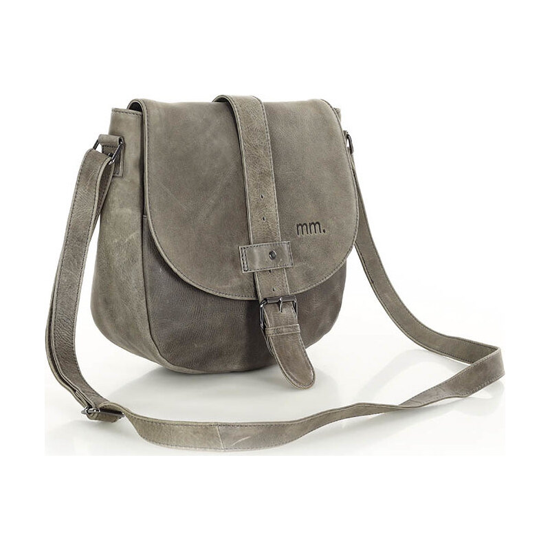 MARCO MAZZINI KHAKI VELKÁ CROSSBODY TAŠKA S KLOPOU