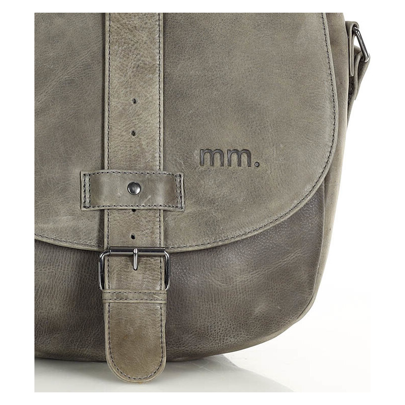 MARCO MAZZINI KHAKI VELKÁ CROSSBODY TAŠKA S KLOPOU