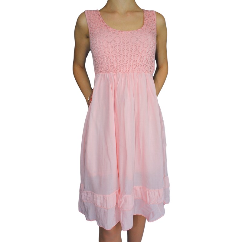 VesTem Lehké letní růžové šaty